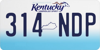 KY license plate 314NDP