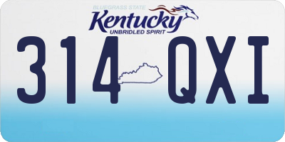 KY license plate 314QXI