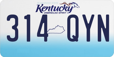 KY license plate 314QYN