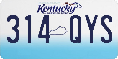 KY license plate 314QYS