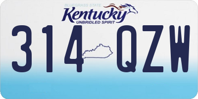 KY license plate 314QZW