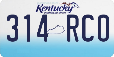 KY license plate 314RCO