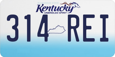 KY license plate 314REI