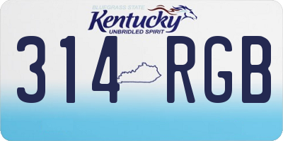 KY license plate 314RGB