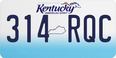 KY license plate 314RQC