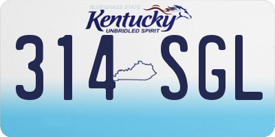 KY license plate 314SGL