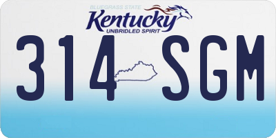 KY license plate 314SGM