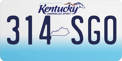 KY license plate 314SGO