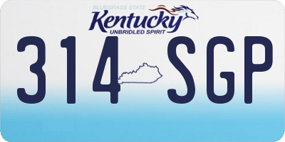 KY license plate 314SGP