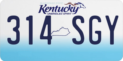 KY license plate 314SGY