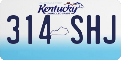 KY license plate 314SHJ