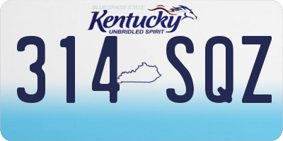 KY license plate 314SQZ