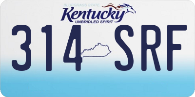 KY license plate 314SRF