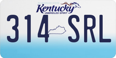 KY license plate 314SRL