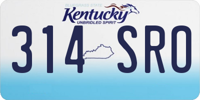 KY license plate 314SRO