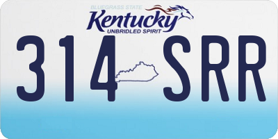 KY license plate 314SRR