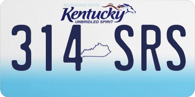 KY license plate 314SRS