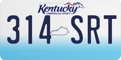 KY license plate 314SRT