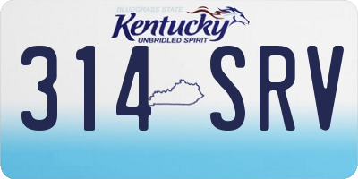 KY license plate 314SRV