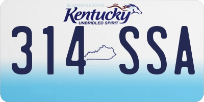 KY license plate 314SSA