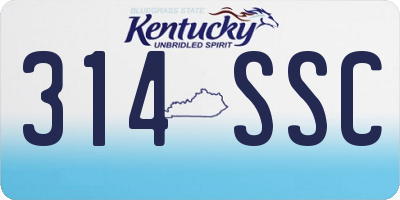 KY license plate 314SSC