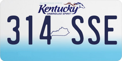 KY license plate 314SSE