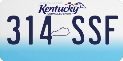 KY license plate 314SSF