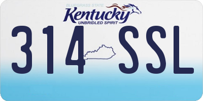 KY license plate 314SSL