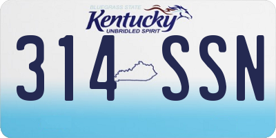 KY license plate 314SSN