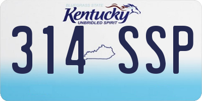 KY license plate 314SSP