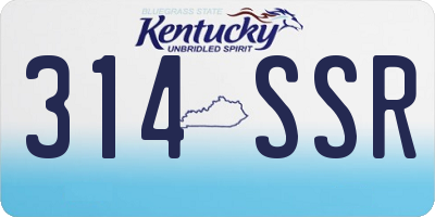 KY license plate 314SSR