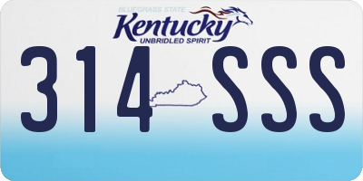 KY license plate 314SSS