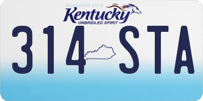 KY license plate 314STA