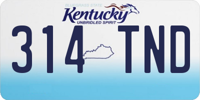 KY license plate 314TND