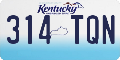 KY license plate 314TQN