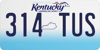 KY license plate 314TUS