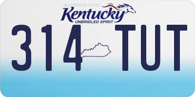 KY license plate 314TUT