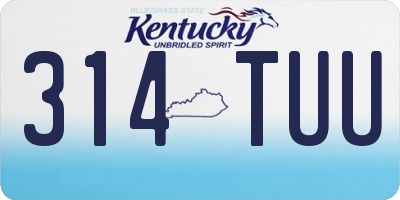 KY license plate 314TUU