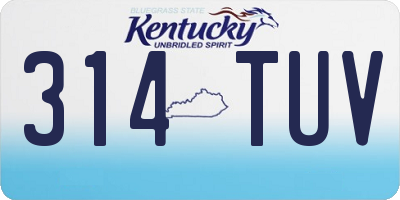 KY license plate 314TUV
