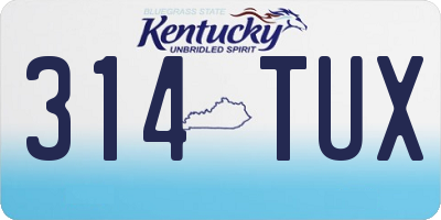 KY license plate 314TUX
