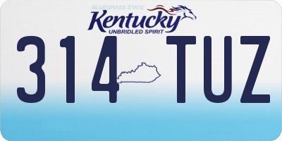 KY license plate 314TUZ