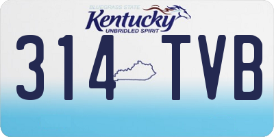 KY license plate 314TVB