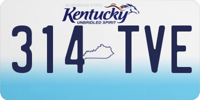 KY license plate 314TVE