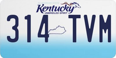KY license plate 314TVM