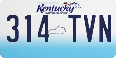 KY license plate 314TVN