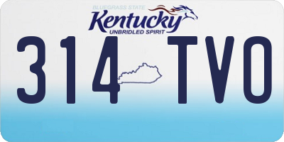 KY license plate 314TVO