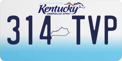 KY license plate 314TVP