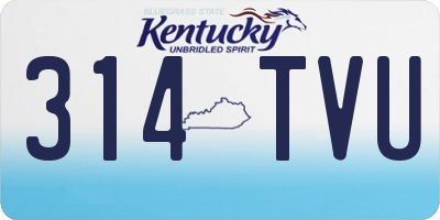 KY license plate 314TVU