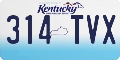 KY license plate 314TVX