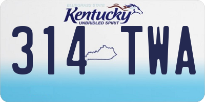 KY license plate 314TWA